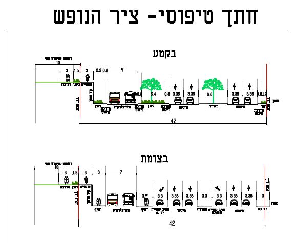 חתך טיפוסי בציר הנופש